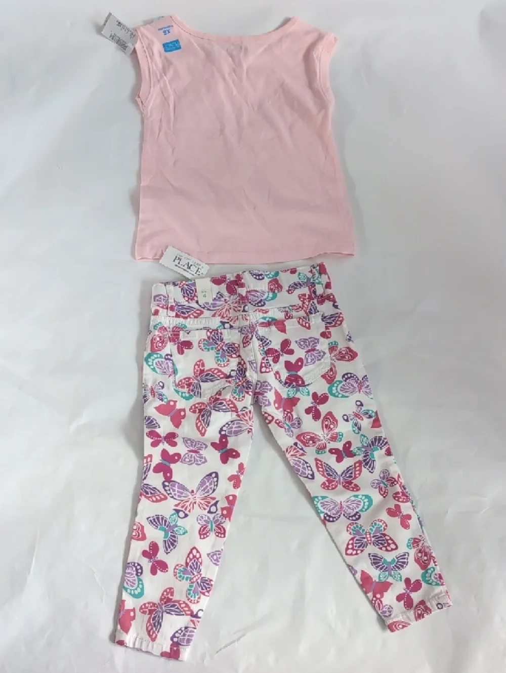 The Children's Place Pink Sequin Tank with White Butterfly Leggings - XS/4 - Picture 6 of 8